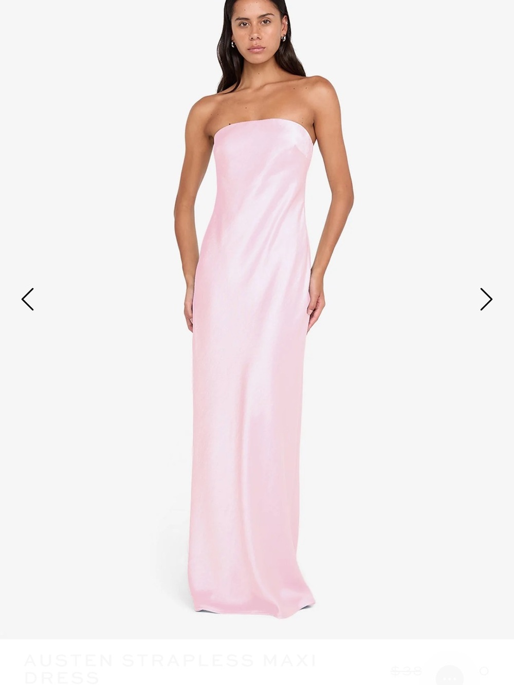 bec + bridge Pale Pink Strapless Satin Maxi Dress